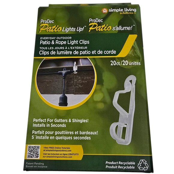 ProDec Patio Lights Up! Everyday Outdoor Patio & Rope Light Clips 20 ct NEW - Picture 1 of 5